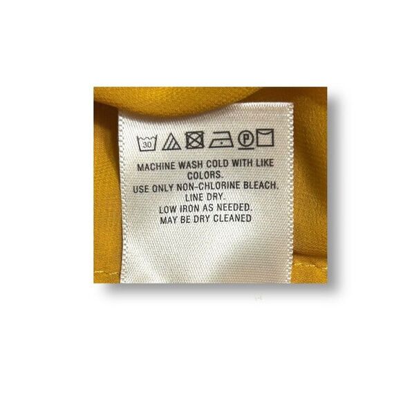 Maeve Anthropologie 4 Yellow Blouse Lace Up Floral Embroidered Sleeveless Lined - Picture 9 of 10